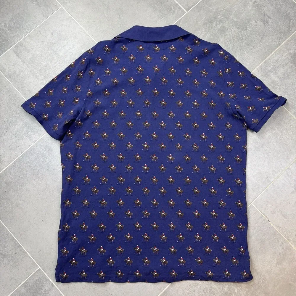 Polo Ralph Lauren Equestrian AOP Pony Mesh Polo Navy XL Classic Fit